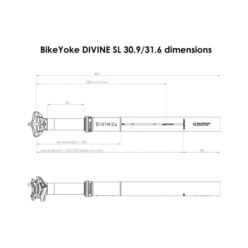 Bike Yoke Divine SL 30.9x125 (sin mando) tija telescópica - Envío 24h