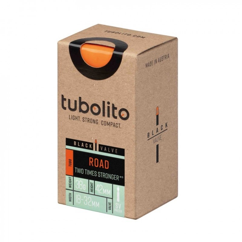Tubolito Road 700c SV 42mm válvula presta negra cámara - envío 24h
