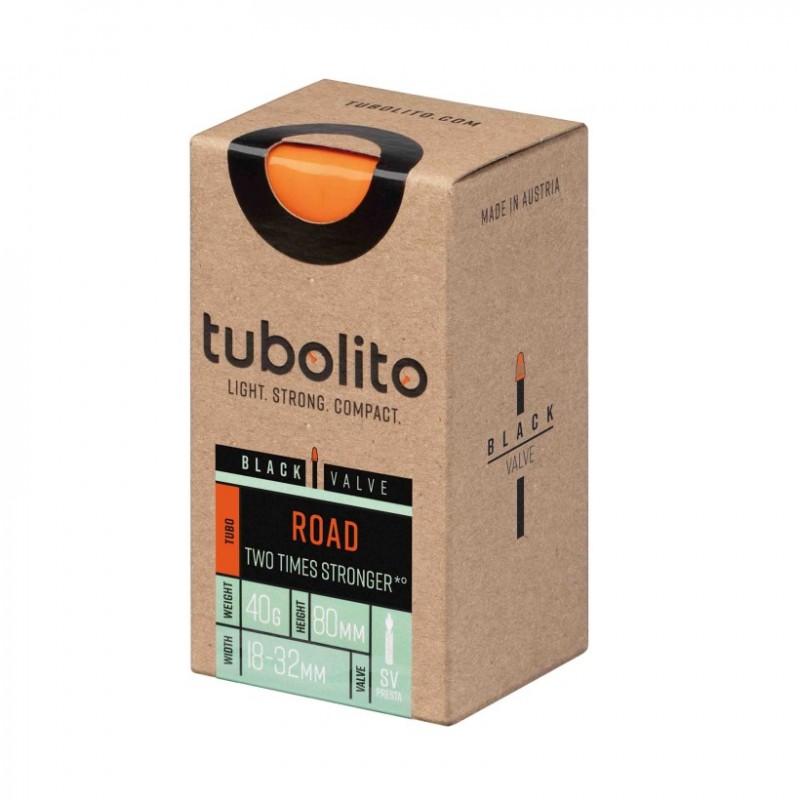 Tubolito Road 700c SV 80mm válvula presta negra cámara - envío 24h