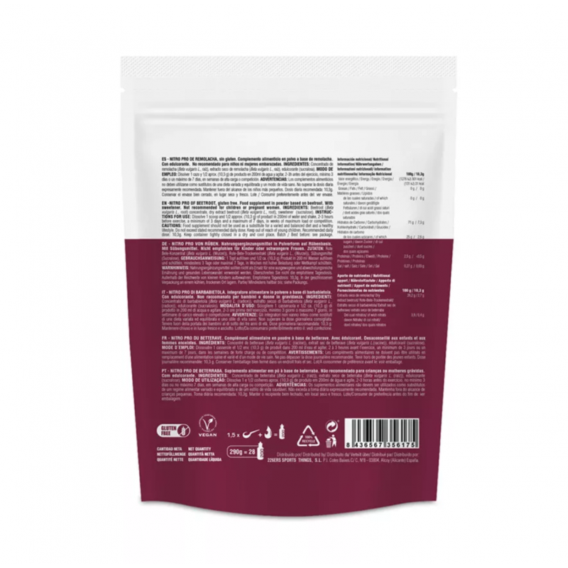 226ers Nitro Pro Beetroot 400mg de nitratos naturales 290g - envío 24h