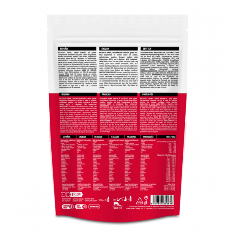 226ers Recovery Drink Proteína Grass Fed 1kg Recuperador Muscular