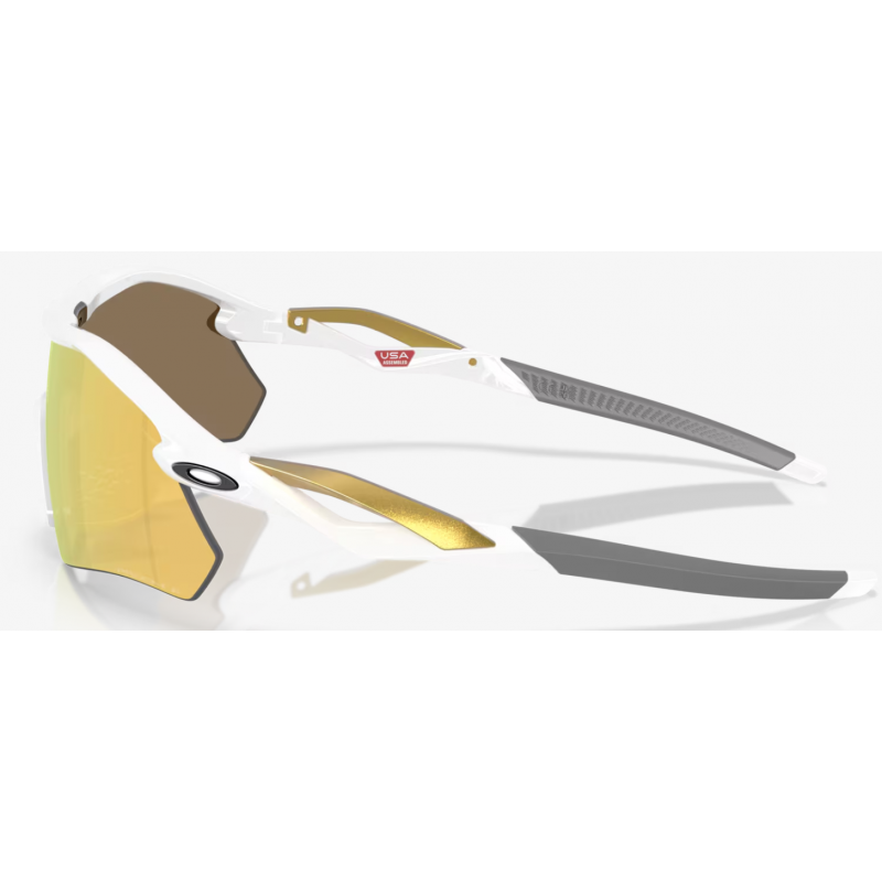 Oakley Radar Plate lucido bianco lente Prizm 24K polarizzata 9495D05