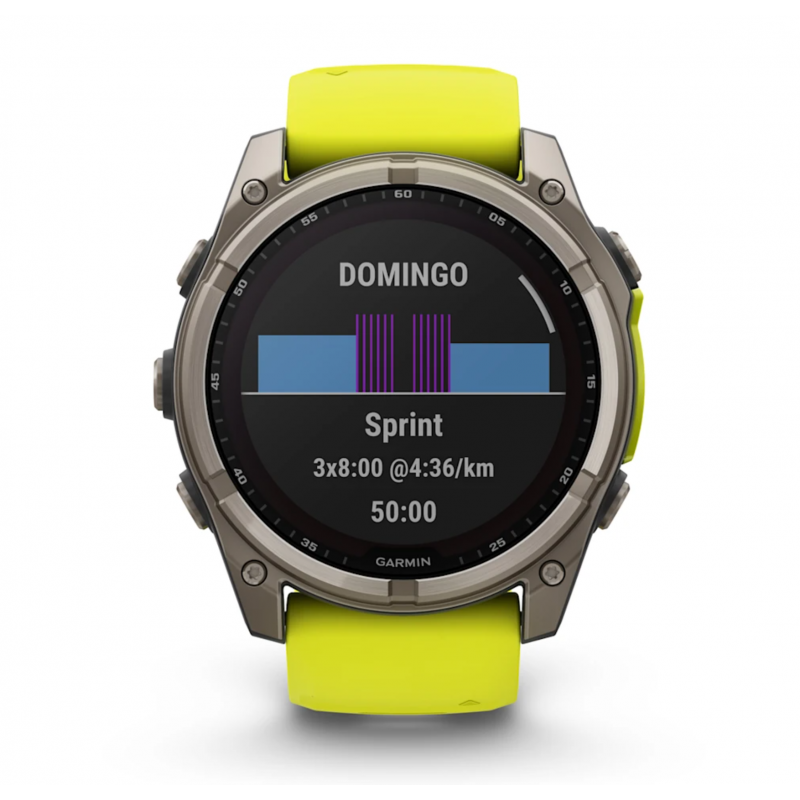 Garmin Fēnix 8 Zaffiro Solare 51mm Titanio Grigio Giallo - spedizione 24h