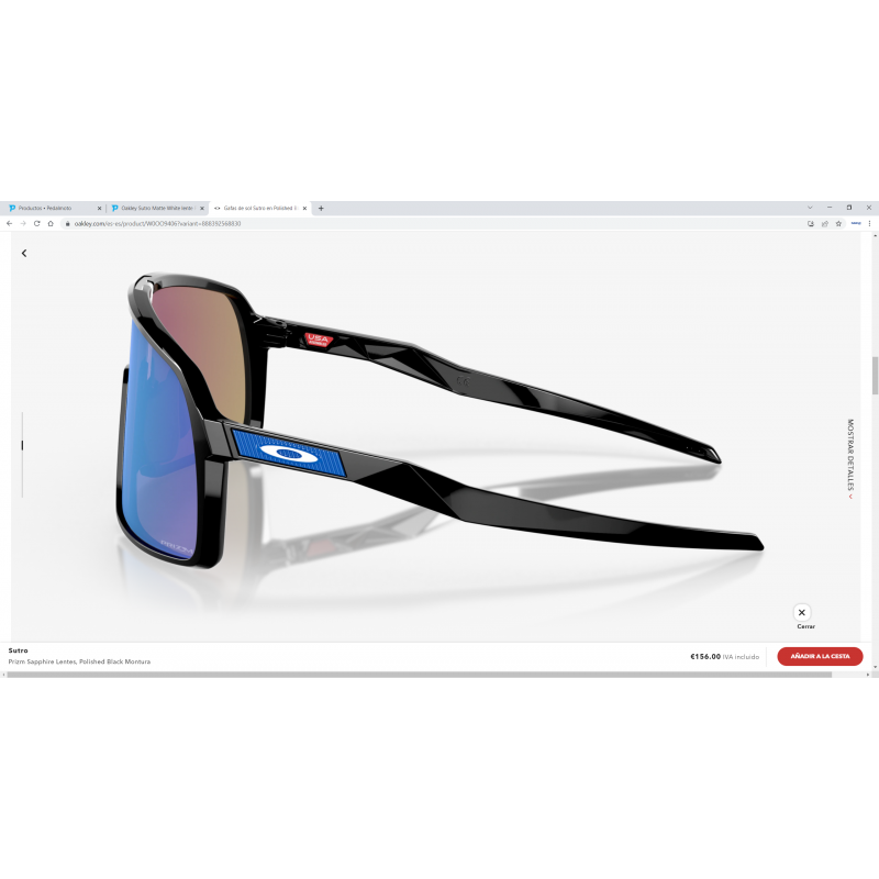 Oakley Sutro Polished Black lente Prizm Sapphire OO9406-9037 - Ofertas